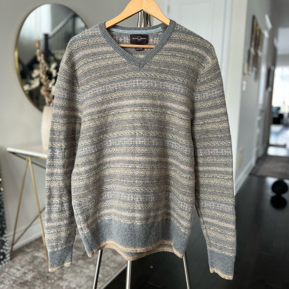 Classic V-neck Men's Sweater by Black Brown 1826 – Large/XL